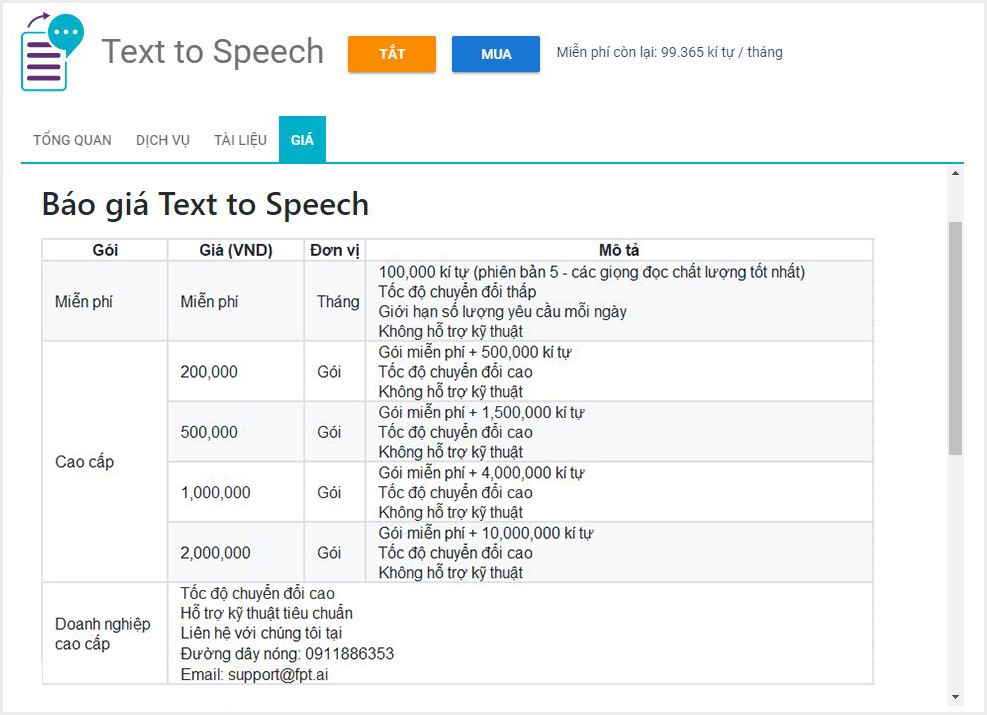 FPT.AI Text to speech