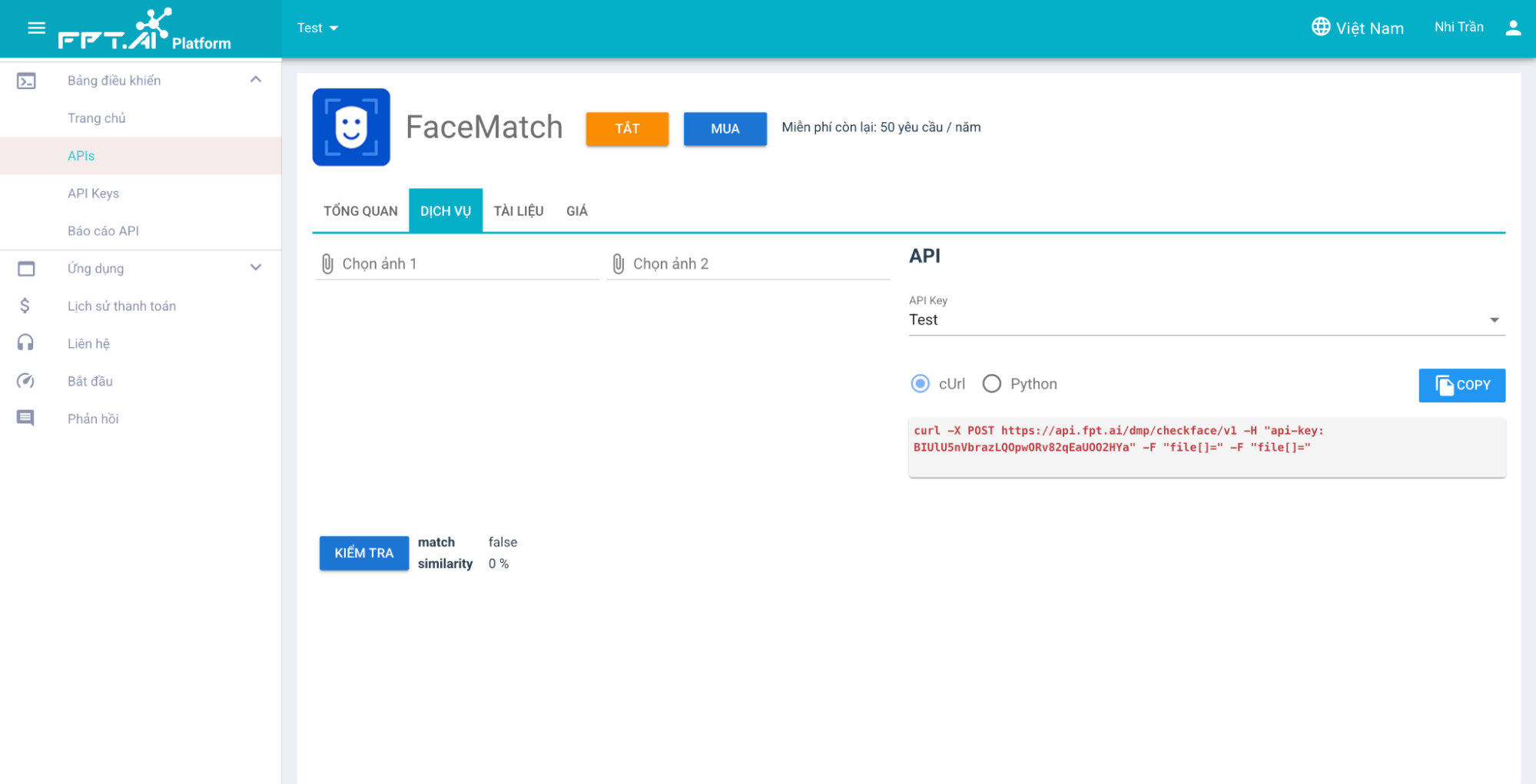 Chụp 2 ảnh và tải lên để so sánh