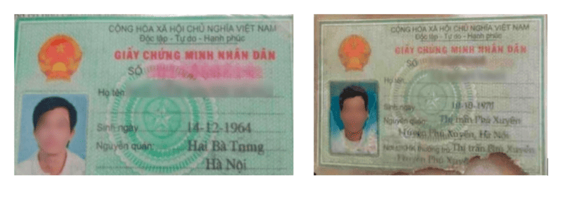 Ảnh CMND đầu vào hợp lệ