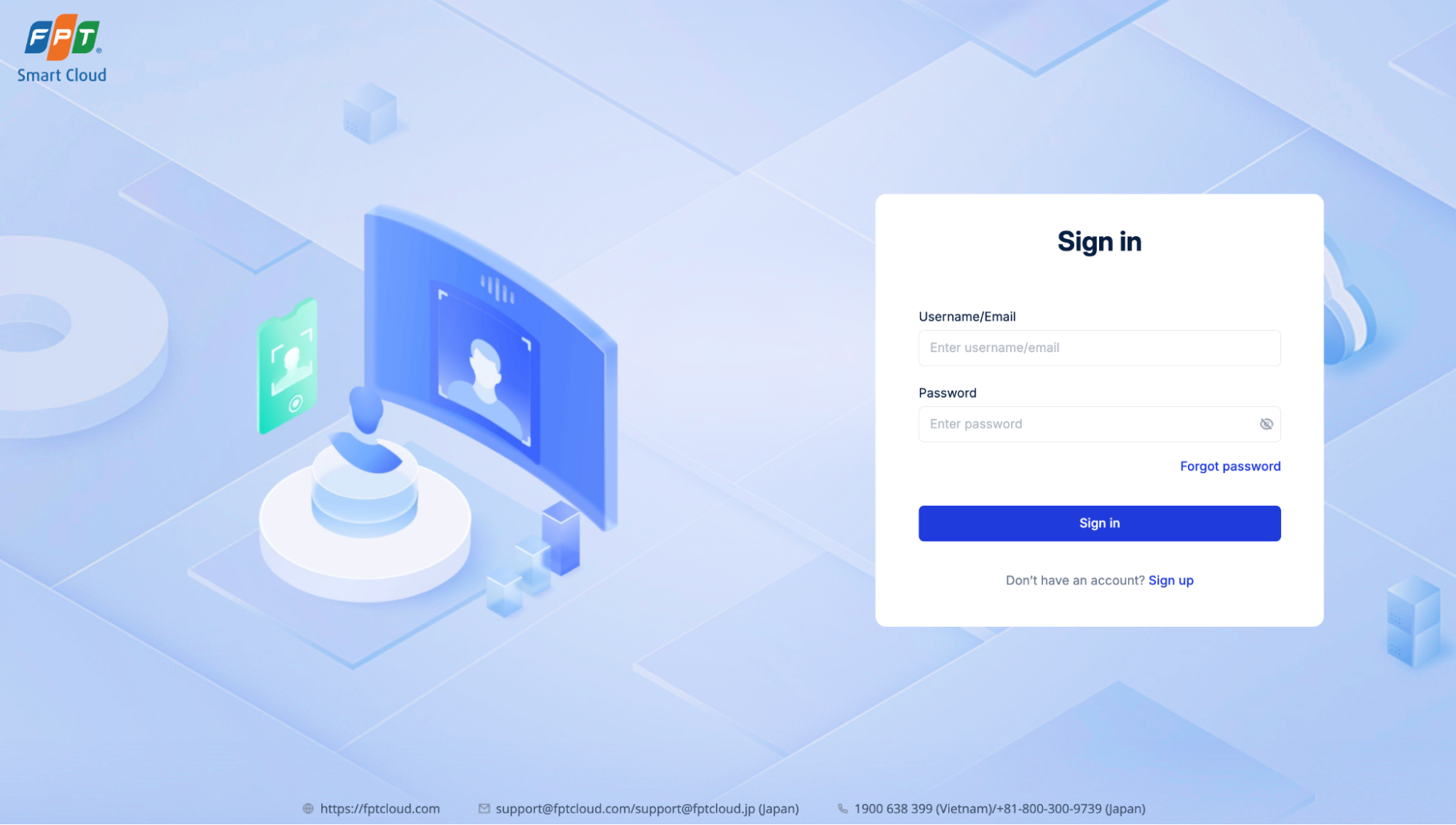 Nhập “Username”, “Password” và nhấn “Sign In”