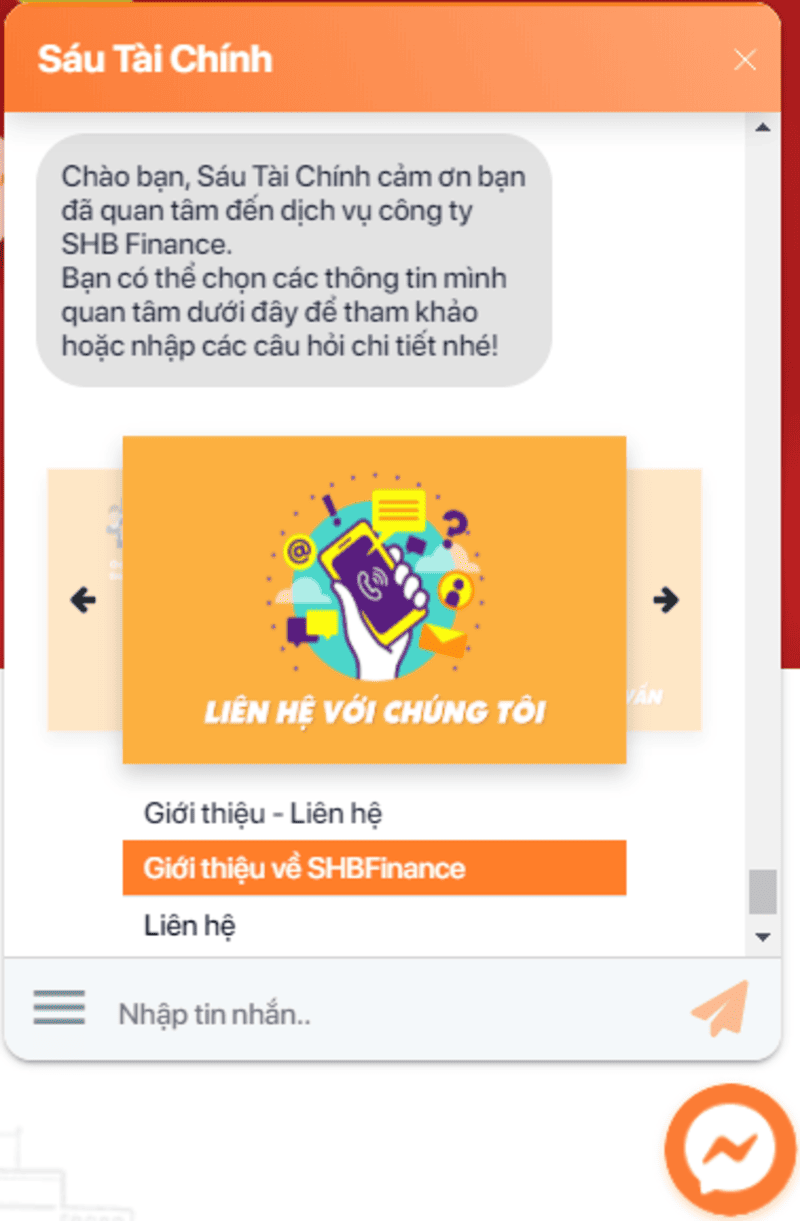 giao diện chatbot