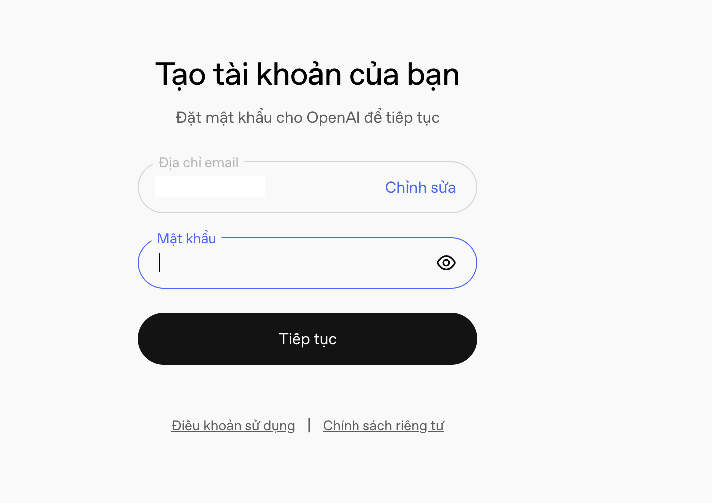 Tạo mật khẩu