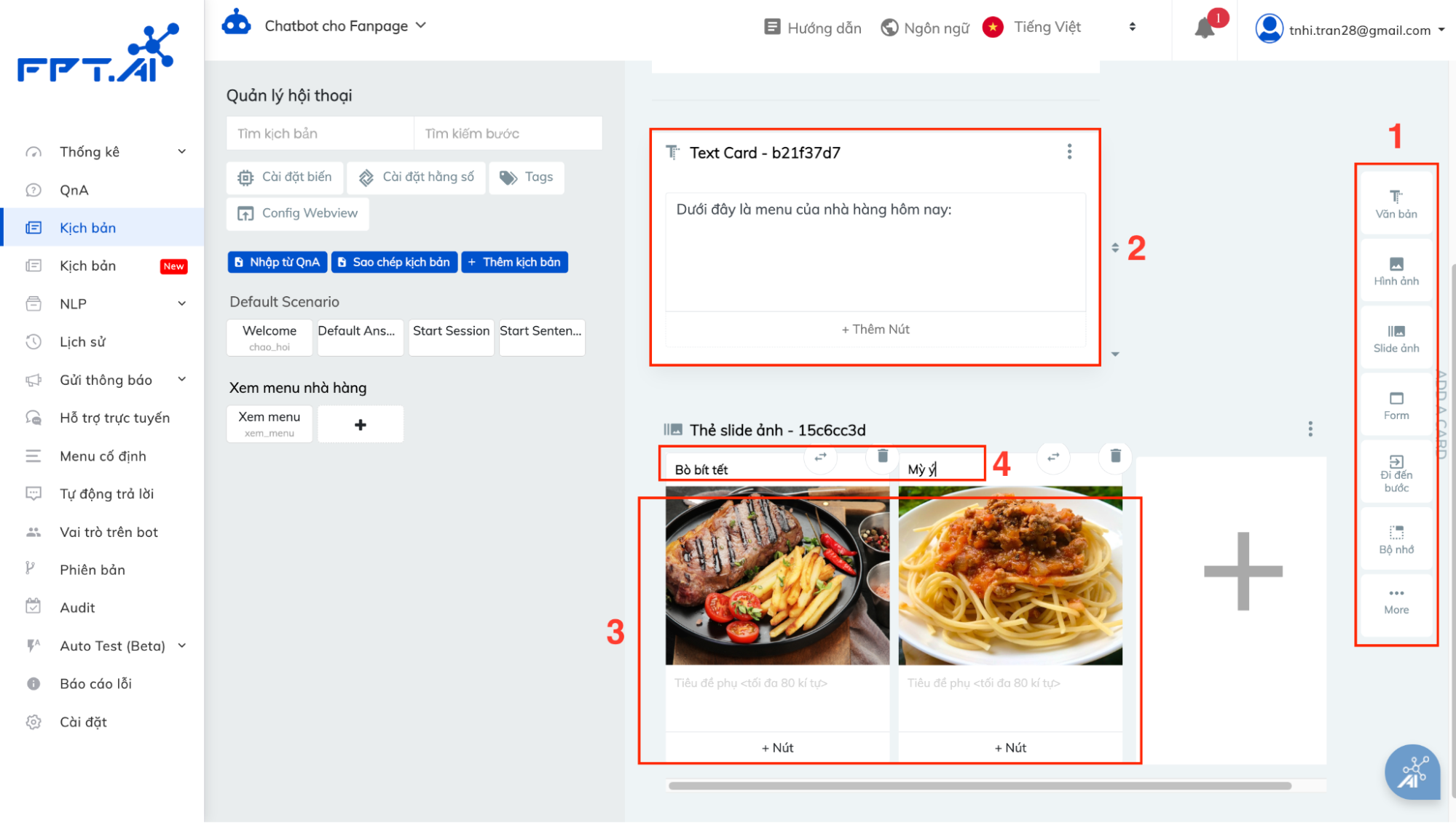 Tạo kịch bản mới