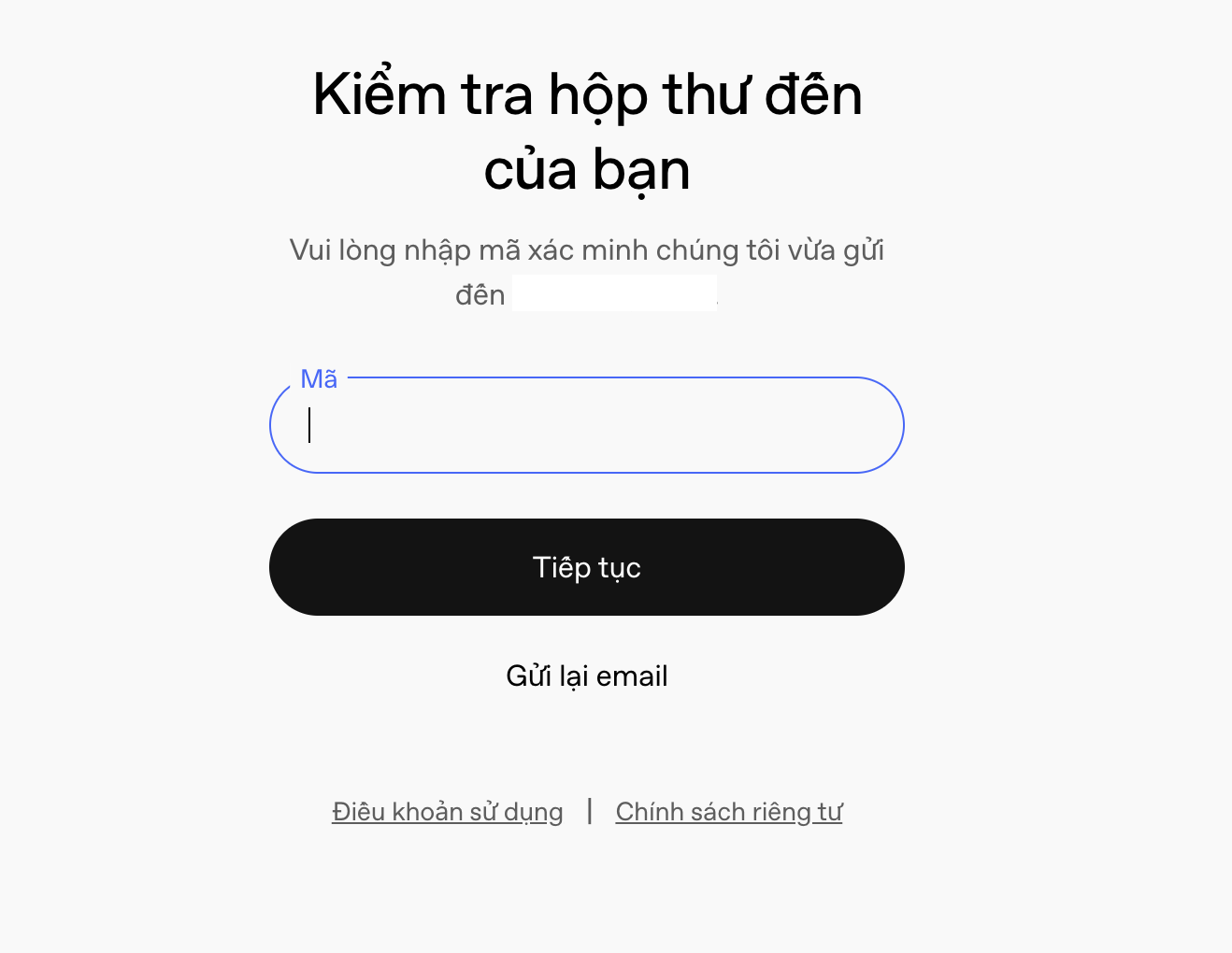 Nhập email