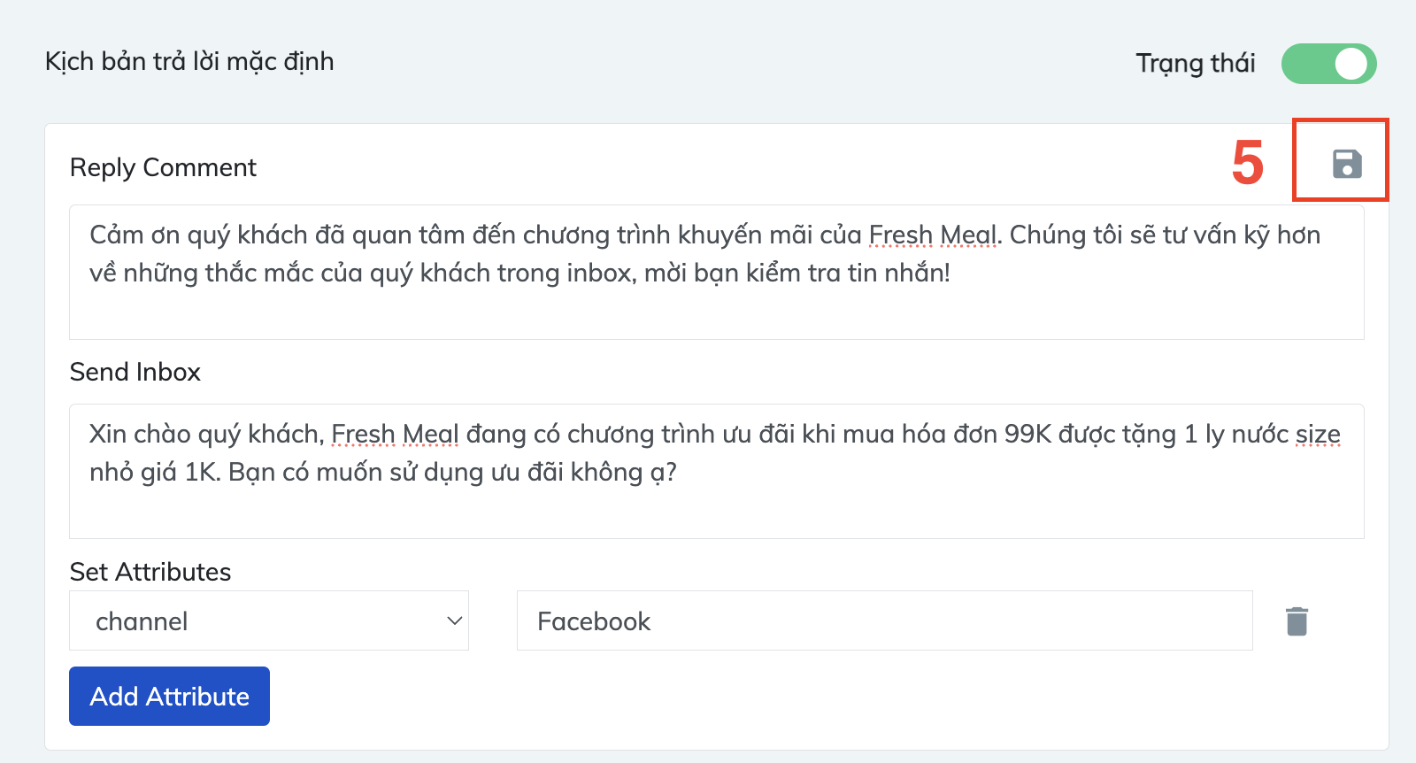 Hoàn tất kịch bản trả lời cho chatbot