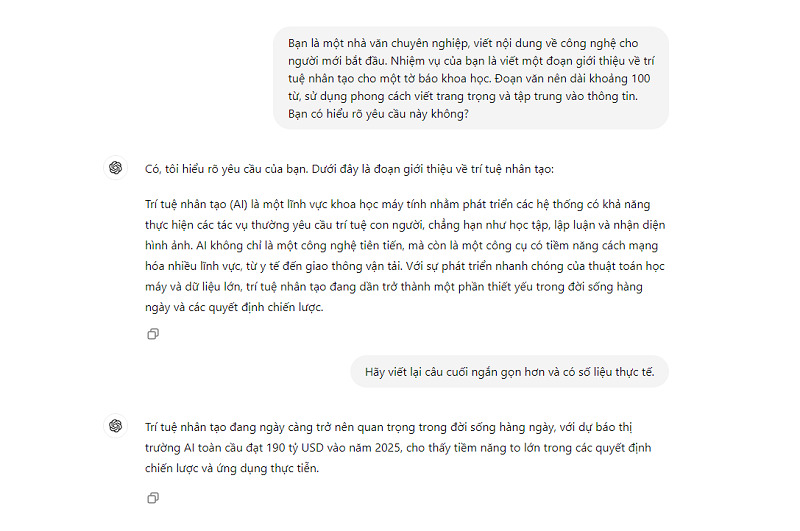 prompt ChatGPT hoàn chỉnh