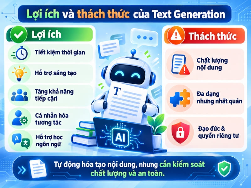 Lợi ích và thách thức của Text Generation