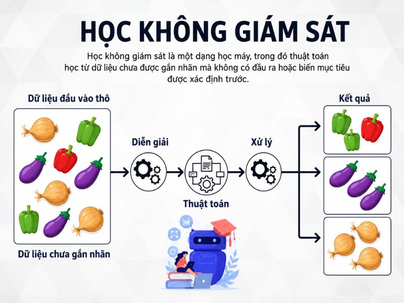 Học không giám sát là phương pháp trong Trí tuệ nhân tạo và Máy học