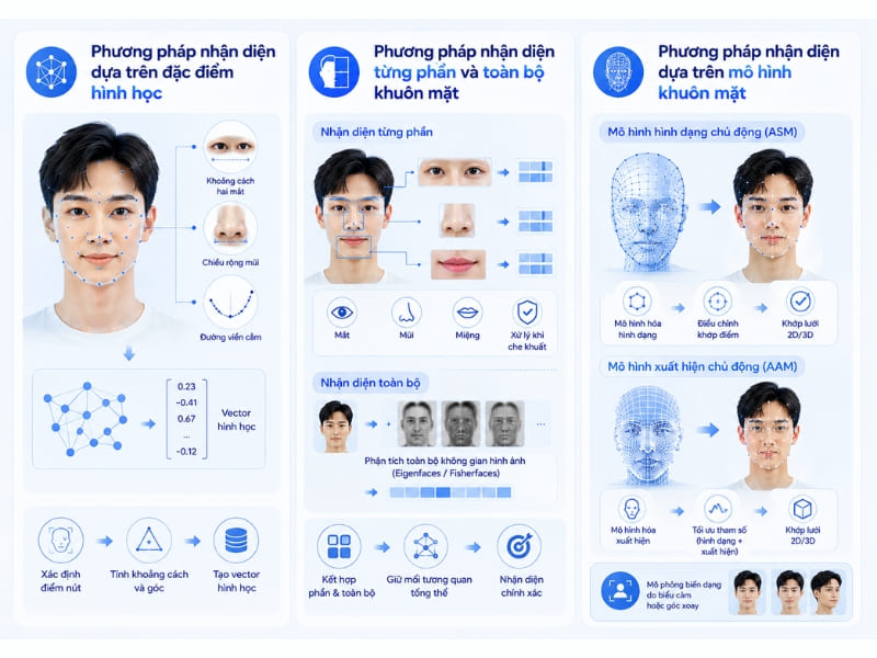 Các phương pháp nhận diện khuôn mặt dựa trên các đặc điểm liên quan đến khuôn mặt 