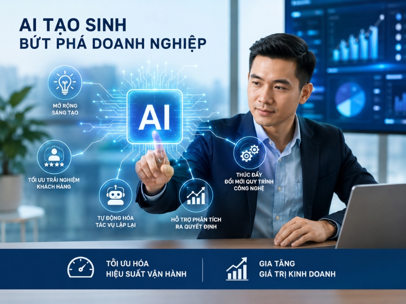 AI tạo sinh hỗ trợ tối ưu hiệu suất vận hành doanh nghiệp
