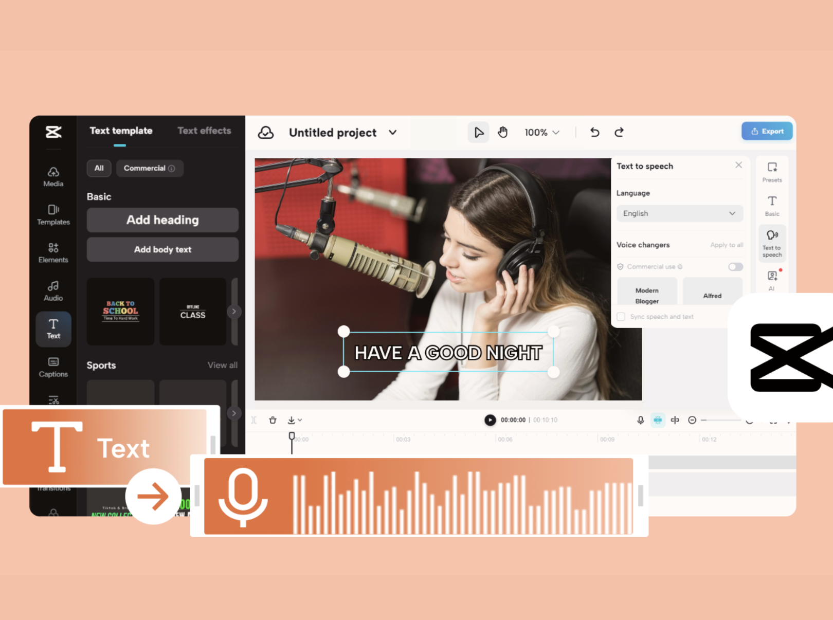 Công cụ chuyển văn bản thành giọng nói tích hợp trên Capcut