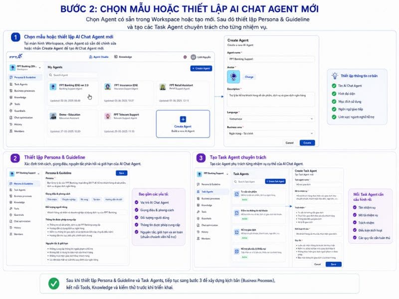 Chọn mẫu hoặc thiết lập Chatbot mới