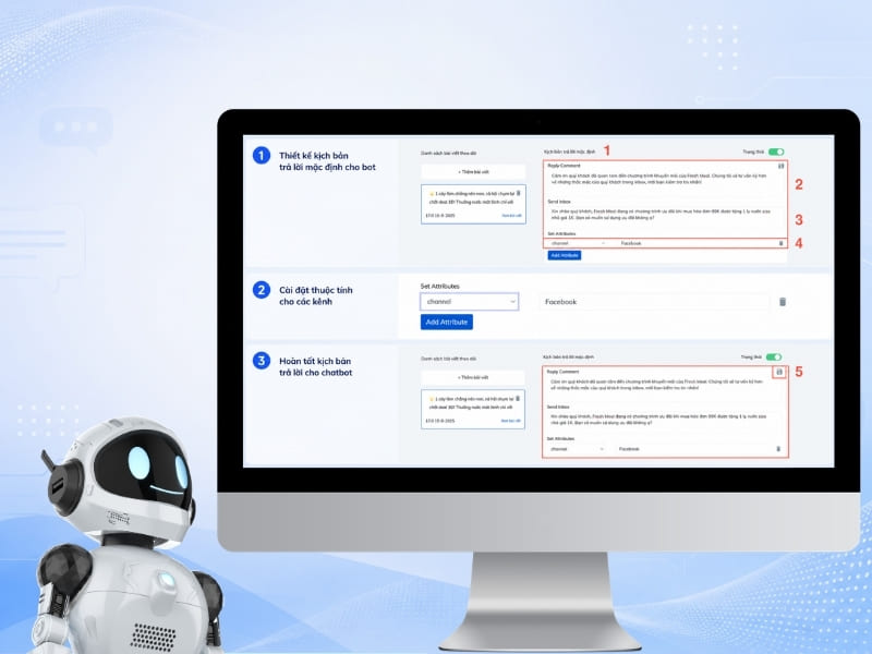 Thiết lập kịch bản trả lời của chatbot mặc định