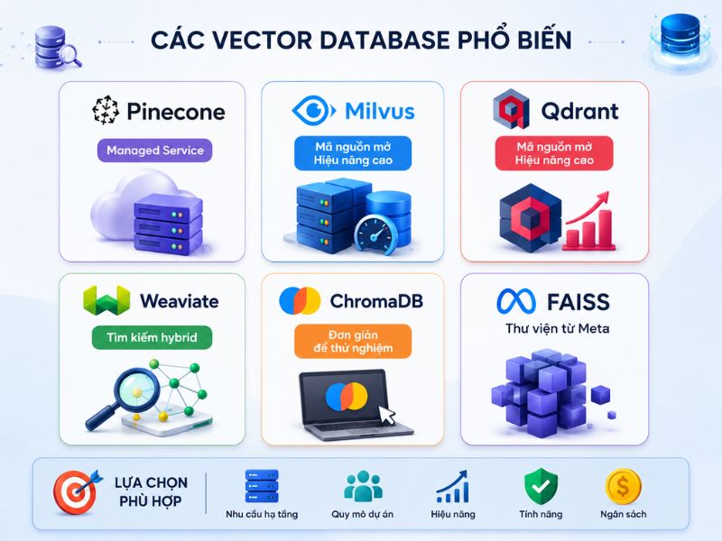 Các Vector Database phổ biến hiện nay
