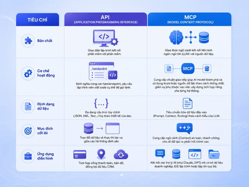 Phân biệt API và MCP