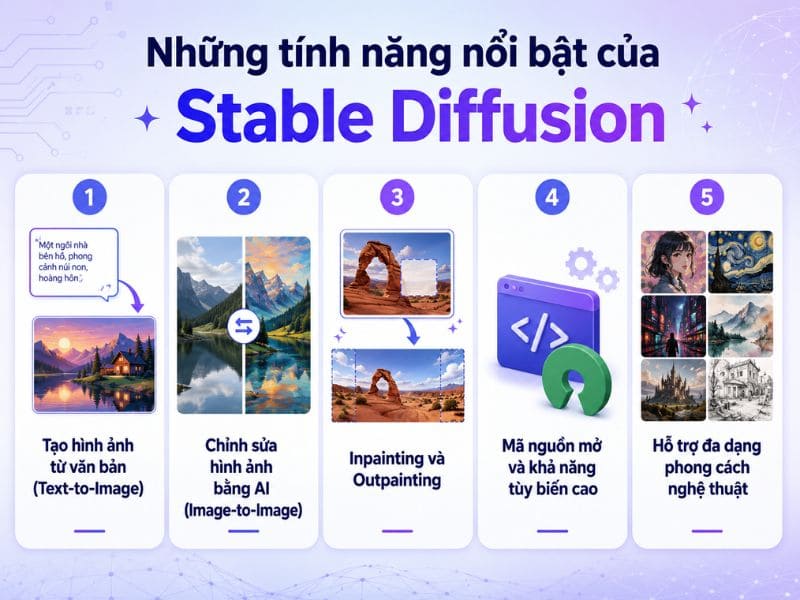 Những tính năng nổi bật của Stable Diffusion